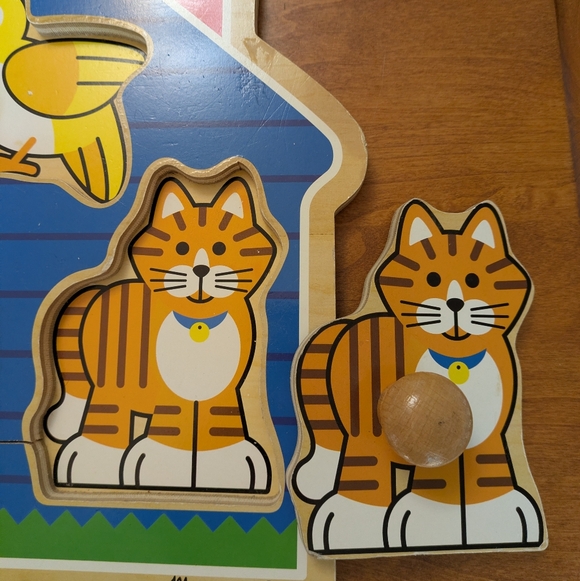 2 Melissa & Doug Jumbo Knob Puzzles -House Pets and Barnyard animals - Picture 8 of 12